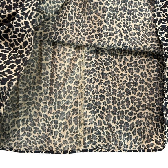 J. CREW Leopard Print Poplin Short Puff Sleeve Crisp Animal Cheetah Size Large - Picture 15 of 17